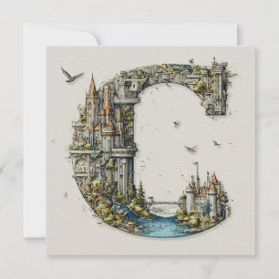 Tarjeta Festiva Carta de fantasía C con castillos en el cielo Libr