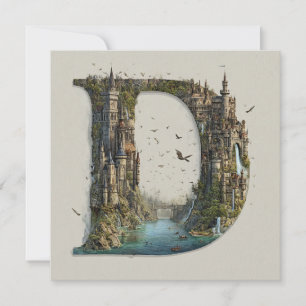 Tarjeta Festiva Carta de fantasía D con castillos en el cielo Libr