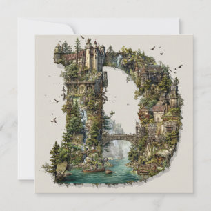 Tarjeta Festiva Carta de fantasía D con castillos en el cielo Libr