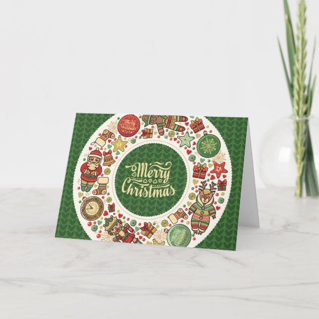 Tarjeta Festiva Carta de felicitación navideña alegre (Anverso)