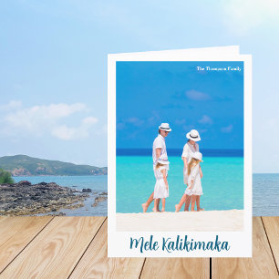 Tarjeta Festiva Carta de la familia fotográfica Mele Kalikimaka do