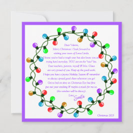 Tarjeta Festiva Carta de la hoja de papel de tema Santa Purple