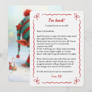 Tarjeta Festiva Carta de llegada del duende   Entrega especial del