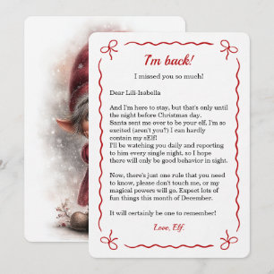 Tarjeta Festiva Carta de llegada del duende   Entrega especial des