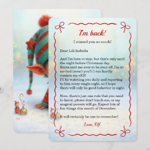 Tarjeta Festiva Carta de llegada del duende Entrega especial Pol