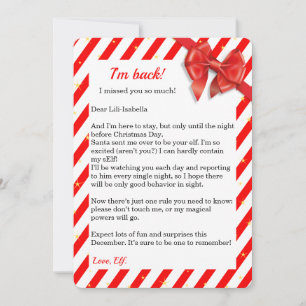 Tarjeta Festiva Carta de llegada del elfo   Entrega especial desde