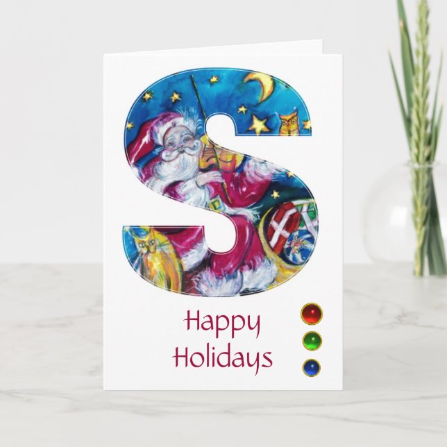 Tarjeta Festiva CARTA DE LOS navidades / SANTA MONOGRAM INSPIRADA (Anverso)