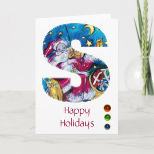 Tarjeta Festiva CARTA DE LOS navidades / SANTA MONOGRAM INSPIRADA