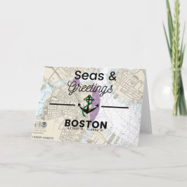 Tarjeta Festiva Carta de Mares y Saludos - Boston