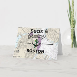Tarjeta Festiva Carta de Mares y Saludos - Boston