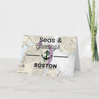 Tarjeta Festiva Carta de Mares y Saludos - Boston