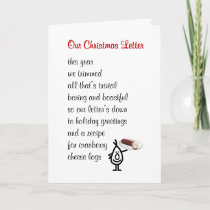 Tarjeta Festiva Carta de nuestros Navidades - un poema divertido d