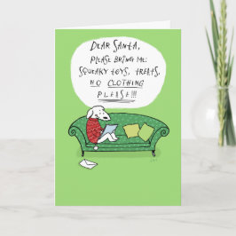 Tarjeta Festiva Carta de perro a Navidades graciosos de Santa Cláu