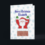 Tarjeta Festiva Carta de Santa<br><div class="desc">Personalizar el texto en esta tarjeta de Santa para tu hijo favorito.  Personalice con el nombre del niño y la carta interior personalizar de santa especialmente para ese niño.</div>
