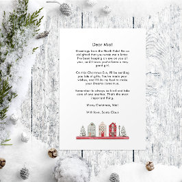 Tarjeta Festiva Carta de Santa al bebé Navidades Casas Cutas