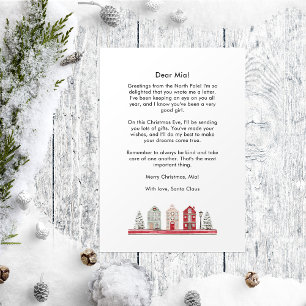 Tarjeta Festiva Carta de Santa al bebé Navidades Casas Cutas