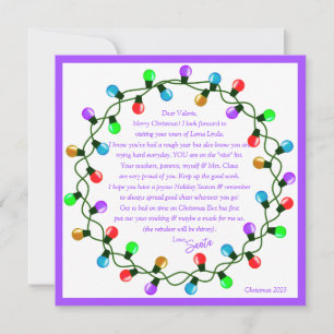 Tarjeta Festiva Carta de Santa tema Púrpura Hoja de papel