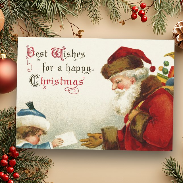 Tarjeta Festiva Carta de Santa y Niño con Navidades (Subido por el creador)
