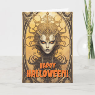 Tarjeta Festiva Carta de Tarot Vintage Feliz Halloween