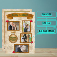 Carta de vacaciones con foto - Ramas de abeto