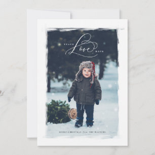 Tarjeta Festiva Carta de vacaciones de Peace Love Hope Family