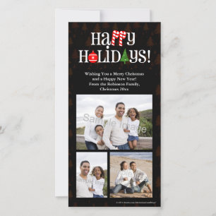 Tarjeta Festiva Carta feliz de vacaciones Iconos