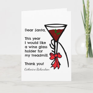Tarjeta Festiva Carta Graciosa Para El Portacristal de vino Santa 