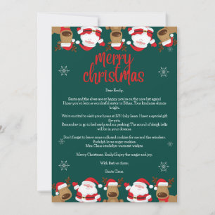 Tarjeta Festiva Carta mágica personalizada de Papá Noel para los n