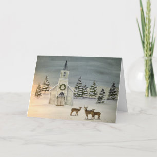 Tarjeta Festiva Carta pacífica de Navidades de la Iglesia y los ve