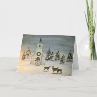 Tarjeta Festiva Carta pacífica de Navidades de la Iglesia y los ve