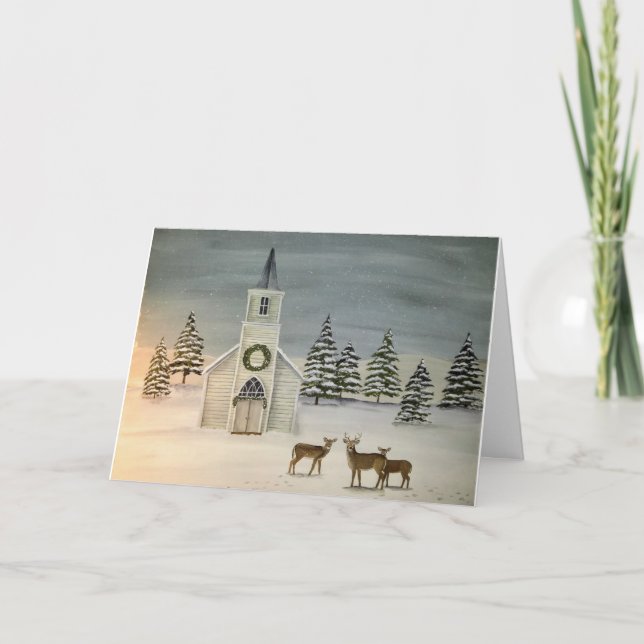 Tarjeta Festiva Carta pacífica de Navidades de la Iglesia y los ve (Anverso)