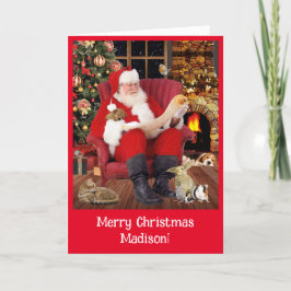Tarjeta Festiva Carta personal a KIDS de Santa Claus rojo