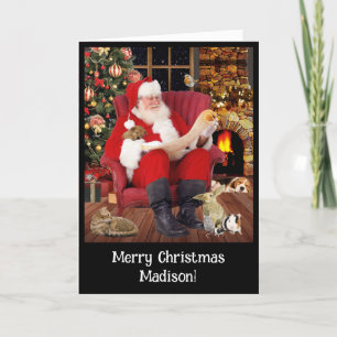 Tarjeta Festiva Carta personal a los NIÑOS de Santa Claus negro