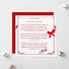 Tarjeta Festiva Carta personalizable de Papá Noel para niños