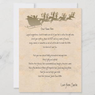 Tarjeta Festiva Carta personalizada de Santa