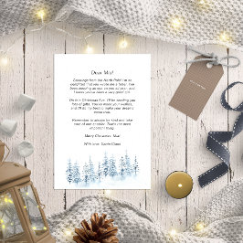 Tarjeta Festiva Carta Santa para la fiebre del bosque de invierno 