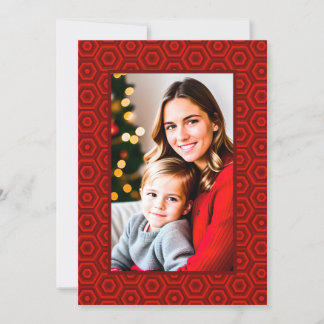 Tarjeta Festiva Carta sobre la foto enmarcada por el hexágono rojo