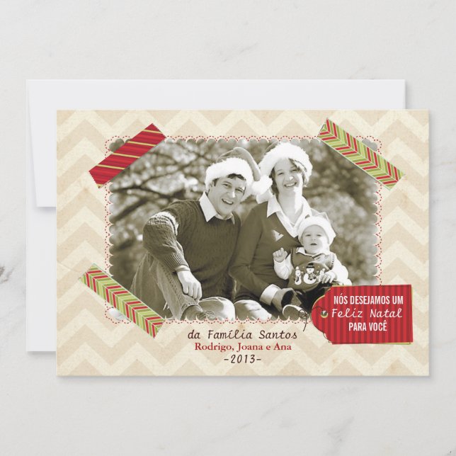 Tarjeta Festiva Cartão de Natal foto (Anverso)