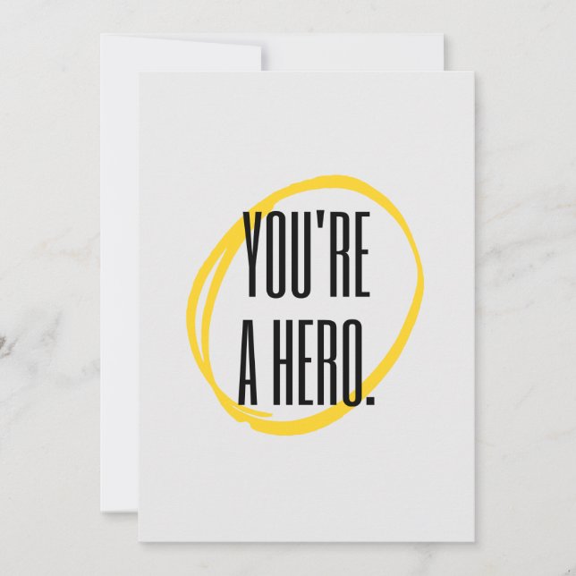 Tarjeta Festiva Cartão Eres un héroe. (Anverso)