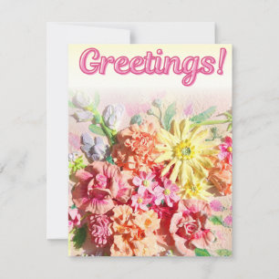 Tarjeta Festiva Cartas alegres para amigos que aman las flores