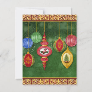 Tarjeta Festiva Cartas clásicas de adorno navideño de Audrey Jeann