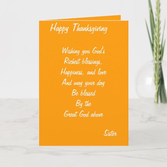 Tarjeta Festiva Cartas de agradecimiento de la hermana (Anverso)