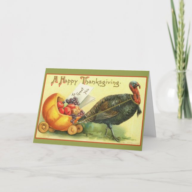 Tarjeta Festiva Cartas de arte del Día de Acción de Gracias en Tur (Anverso)