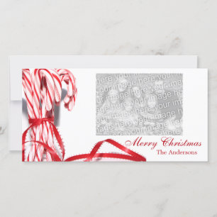 Tarjeta Festiva Cartas de fotos navideñas de Candy Canes