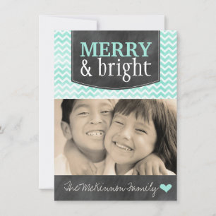 Tarjeta Festiva Cartas de fotos navideñas de Feliz y Brillante Che