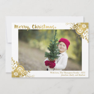 Tarjeta Festiva Cartas de los Navidades de fotos de la flor del Re