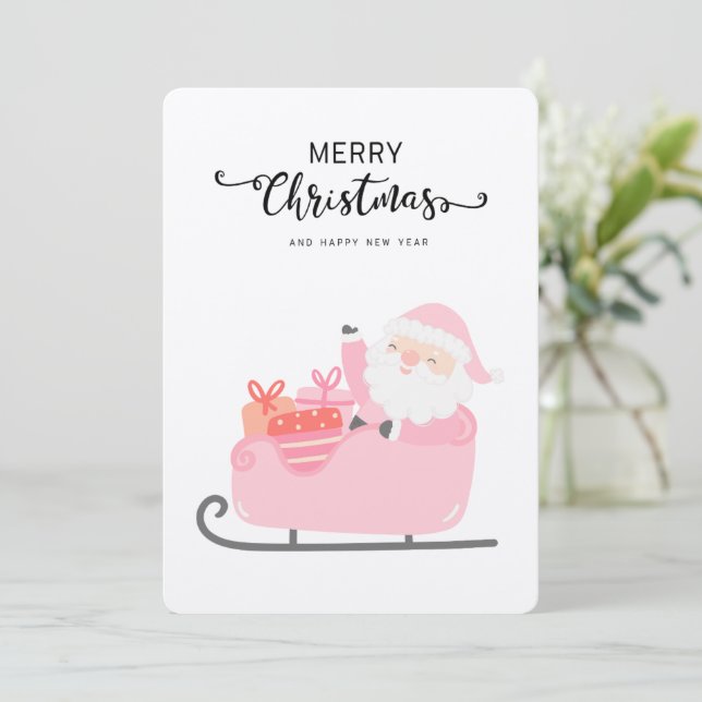 Tarjeta Festiva Cartas de los Navidades de Santa Claus (Anverso de pie)