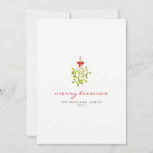 Tarjeta Festiva Cartas de los Navidades Merry Kissmas Mistletoe