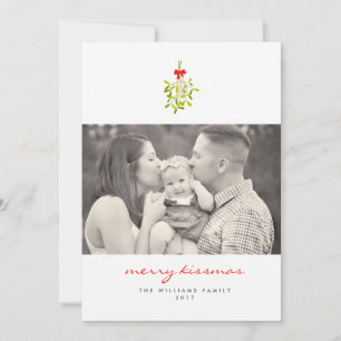 Tarjeta Festiva Cartas de los Navidades Merry Kissmas Mistletoe