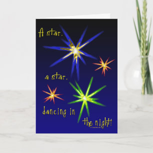 Tarjeta Festiva Cartas de Navidades de estrellas bailarinas
